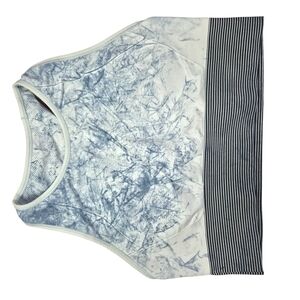 lululemon athletica Ebb To Train Blue and White Tie Dye Sports Bra Size 10